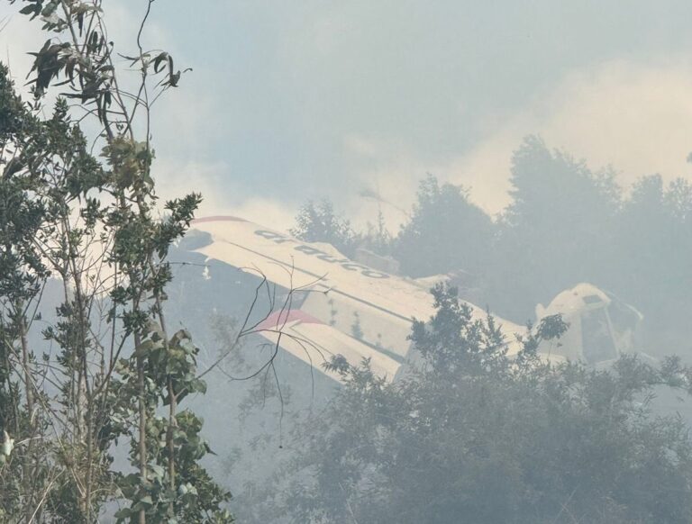 Avión que combatía incendio forestal capotó en Lebu: piloto se encuentra consciente